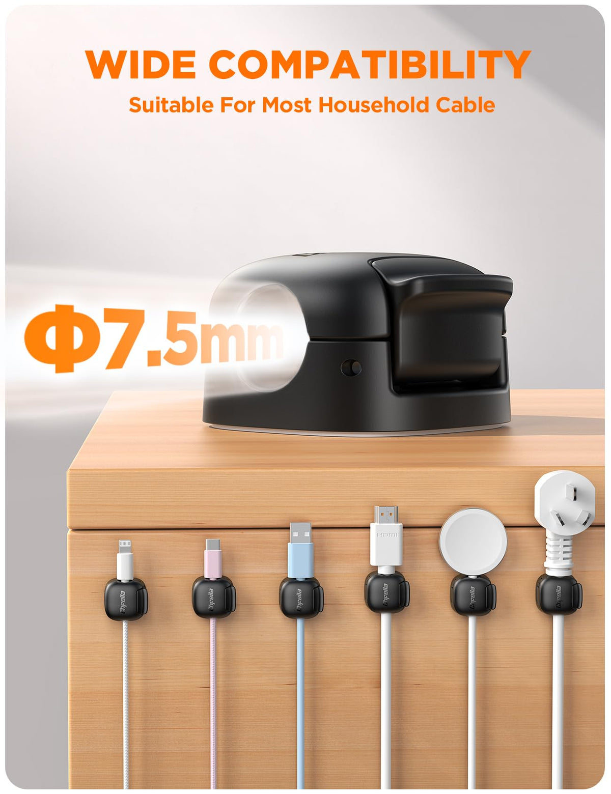 Chfeila nightstand cord clip offers quick access and tidy bedside cables.
