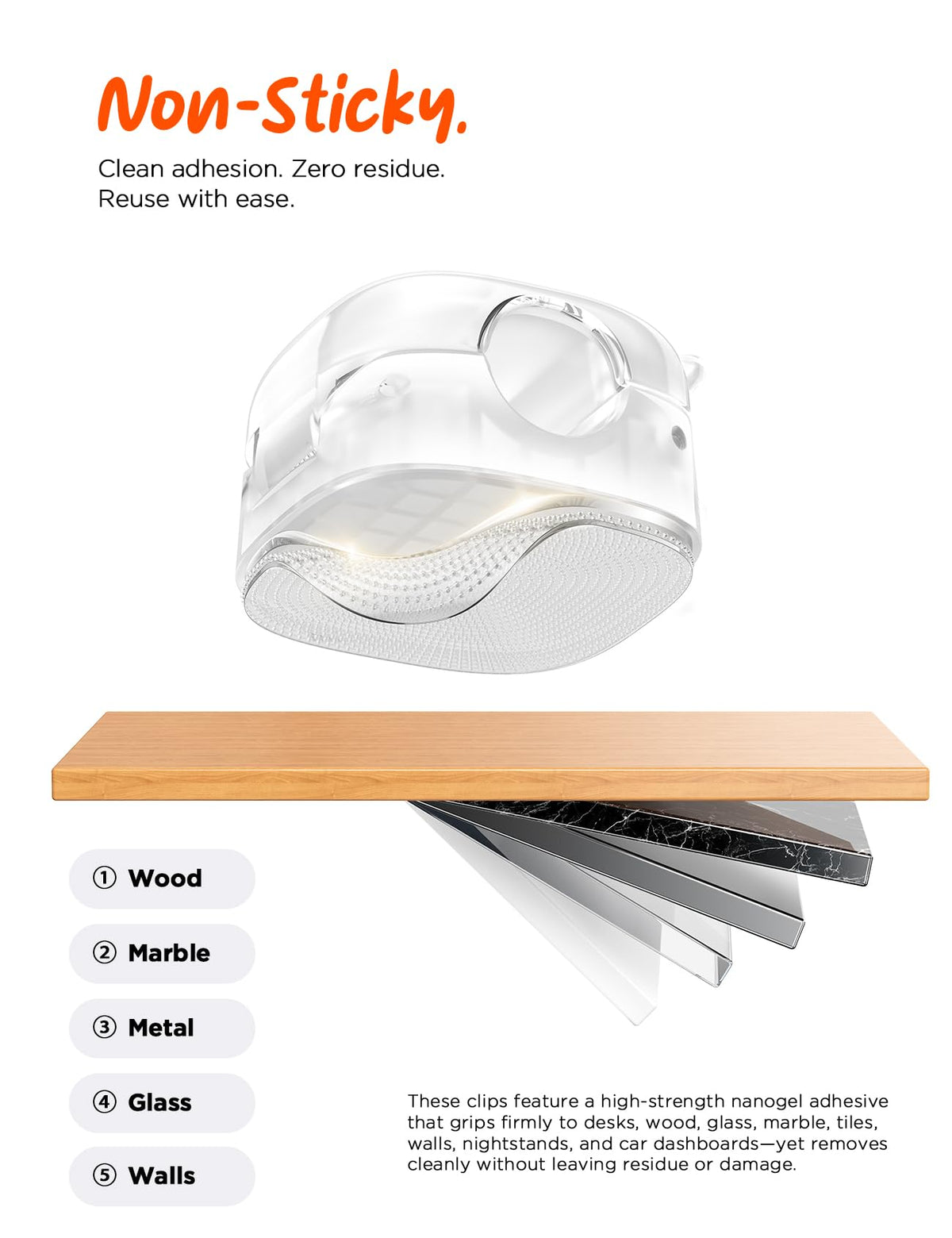 Chfeila replacement adhesive pads allow easy repositioning.
