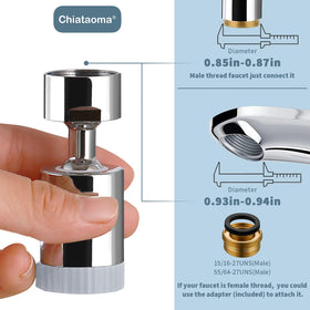 CHIATAOMA 360° rotation helps reach corners and under-sink areas