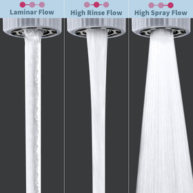 CHIATAOMA chrome swivel aerator demonstrates full 360° reach for thorough cleaning