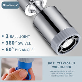 CHIATAOMA three-flow option minimizes splashing during daily washing tasks