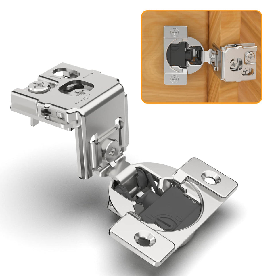 Chibery 10-pack overlay hinges with soft close for smooth kitchen cabinet openings.