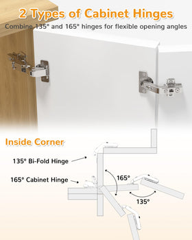 Chibery 135-degree hinge with adjustable fit for smooth bi-fold action