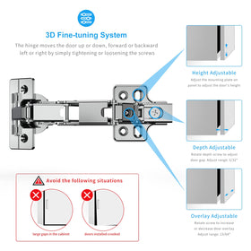 Chibery 175-degree soft-close hinges prevent door slams