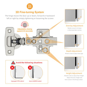 Chibery hinge demonstrating 4D adjustable controls for precise alignment.