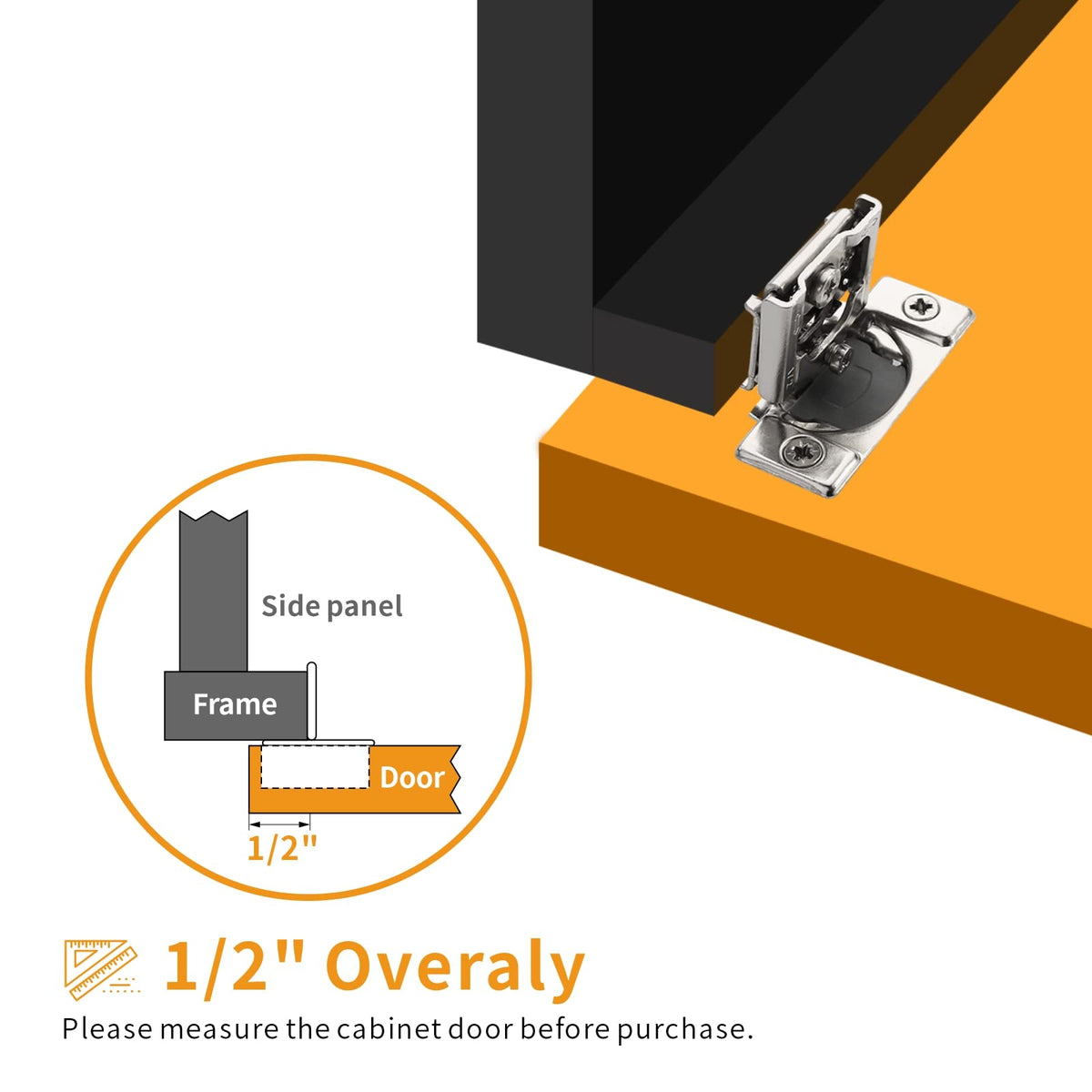 Chibery hinge with 105-degree opening for easy access
