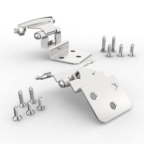 Chibery brushed nickel finish hinges add modern hardware touch.