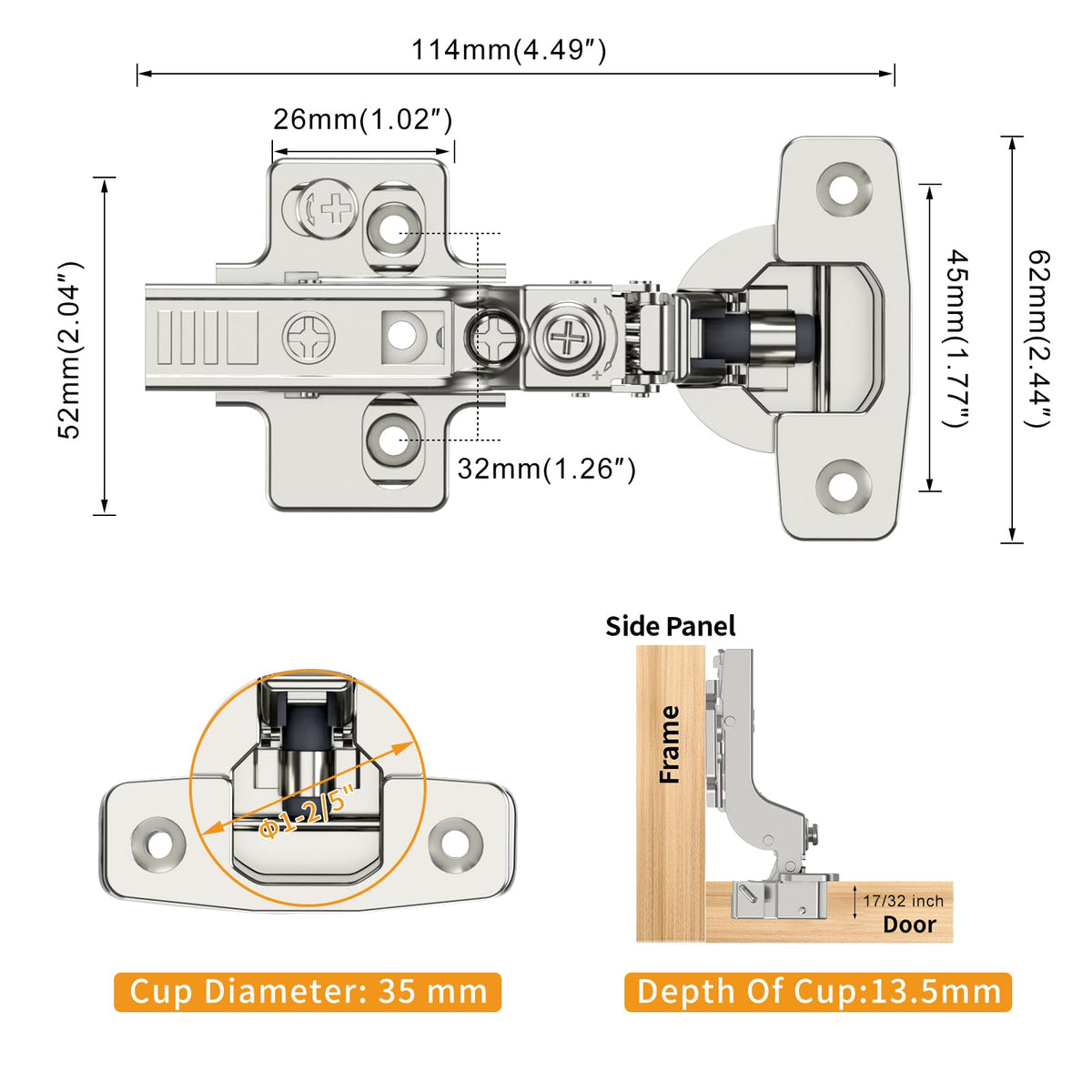 Chibery clip on installation aids quick hinge upgrades.