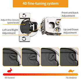 Chibery concealed hinge 105-degree open angle enabling wide access