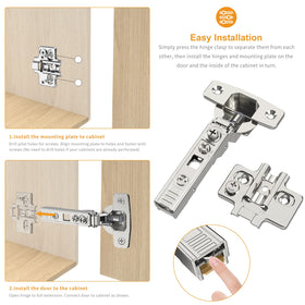 Chibery hinge cup depth 13.5 mm and 45 mm screw hole spacing for easy mounting.