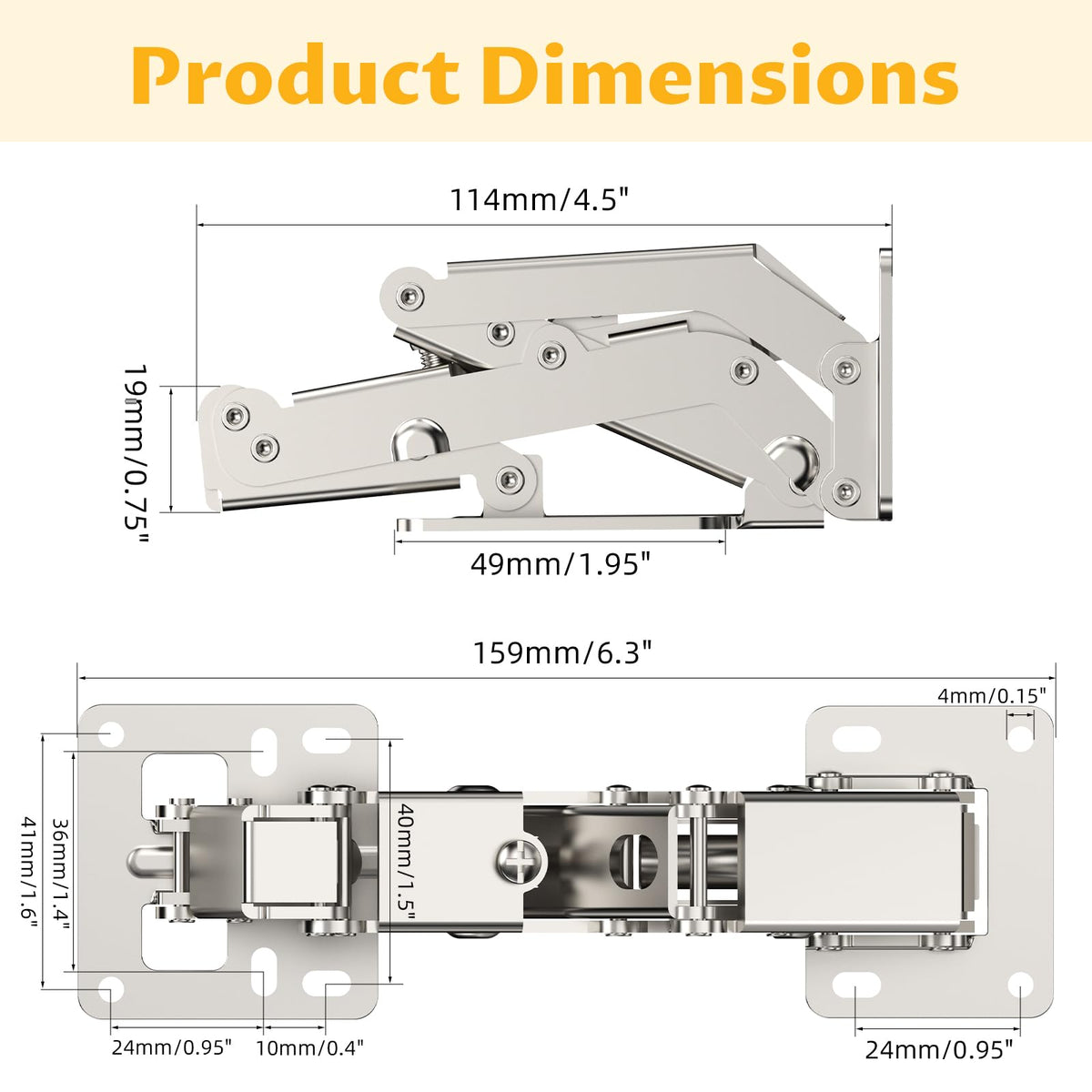 Chibery easy-install hinges with screws for quick mounting