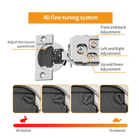 Chibery installation dowels and screws enable quick face-frame hinge mounting.