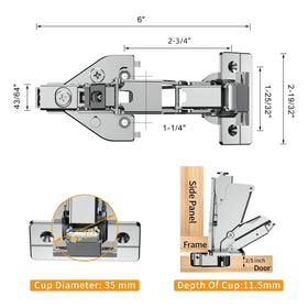 Chibery full-overlay hinge for 3/4-inch doors