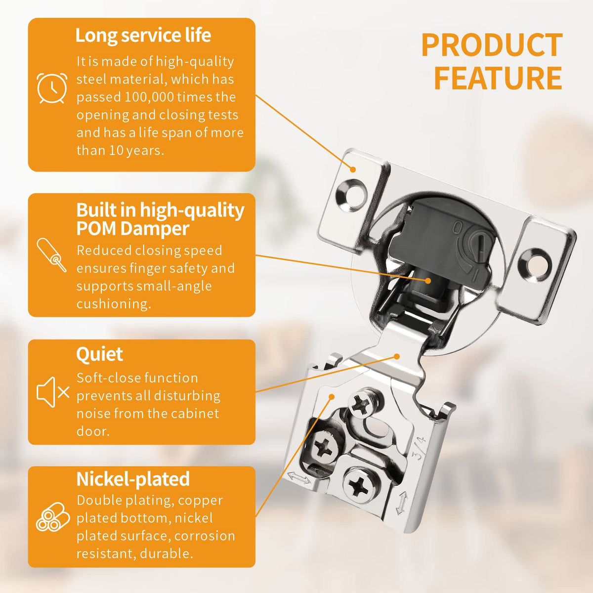 Chibery installation kit includes dowels and self-tapping screws for quick setup.