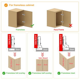Chibery hinge showing built-in soft-close damper for quiet operation.