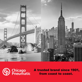 Chicago Pneumatic CP875 ergonomic grip reduces fatigue during extended grinding tasks.