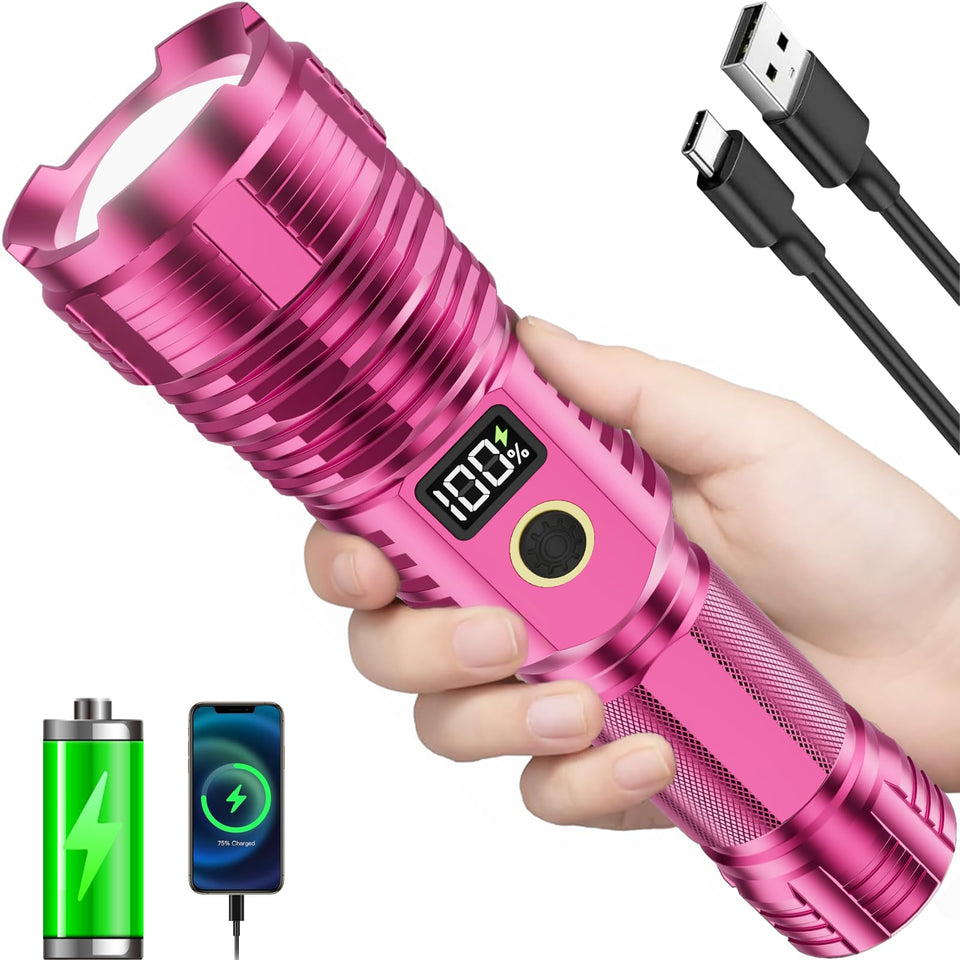 CHILDBOT flashlight with 100,000LM LED for emergencies and outdoor use.