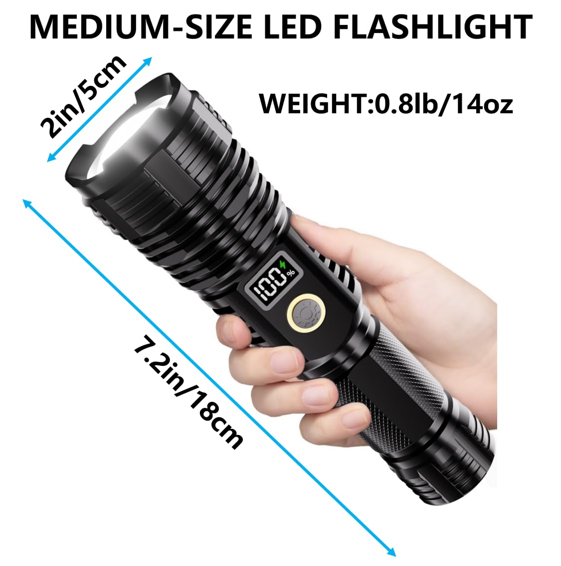 CHILDBOT flashlight durable aluminum shell resists drops for rugged use