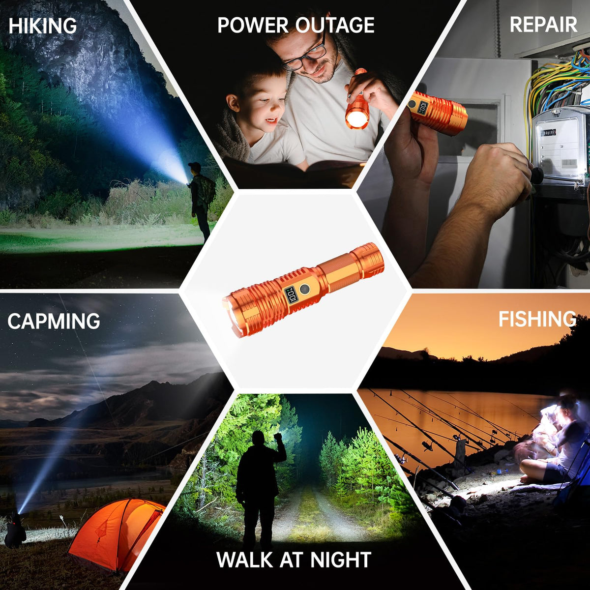 CHILDBOT emergency camping flashlight in outdoor setting