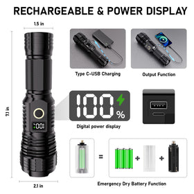 CHILDBOT flashlight LCD display indicates remaining power for planning trips