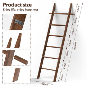 Chilinii ladder decor by fireplace adds farmhouse charm and decoration potential.
