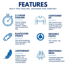 CHILLSWIFT lightweight design keeps vest comfortable when not cooling