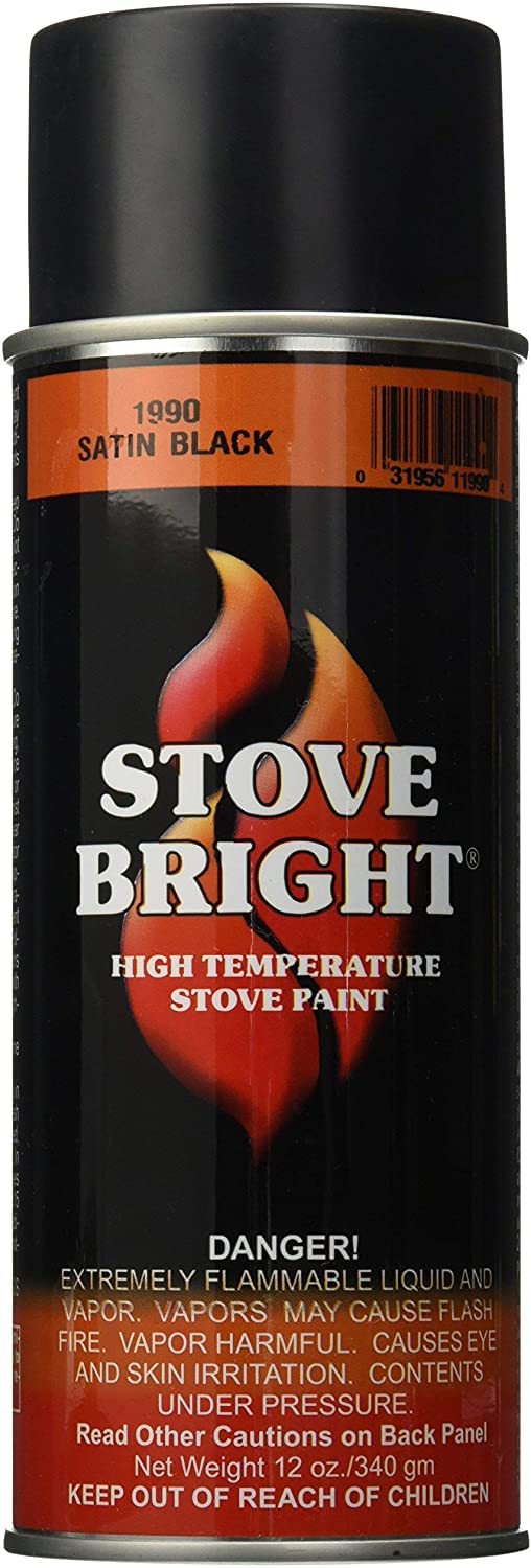 Chimney Plus Stove Bright satin black paint can for high-temp stove coating up to 1200°F