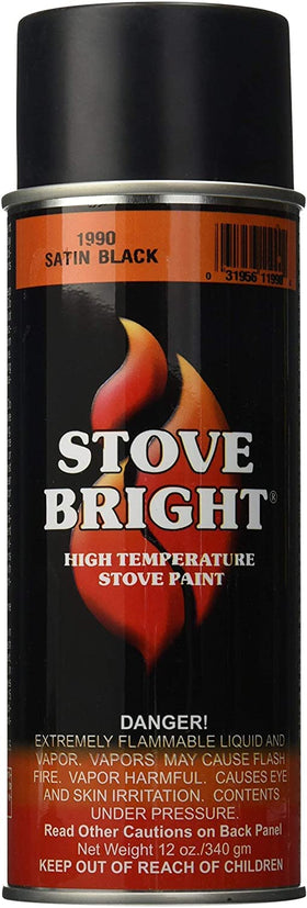 Chimney Plus Stove Bright satin black paint can for high-temp stove coating up to 1200°F