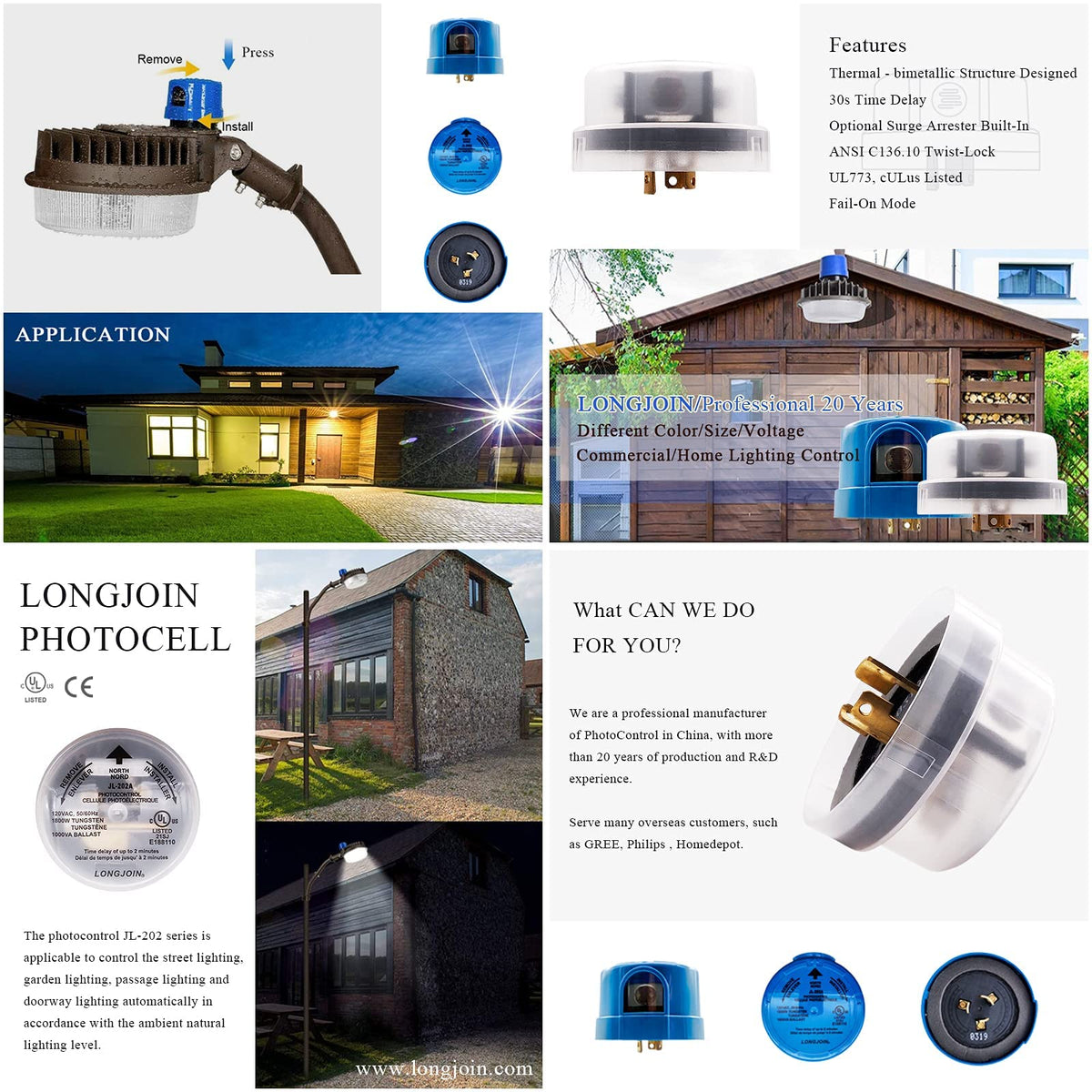 CHISWEAR 120V outdoor light sensor for simple installation