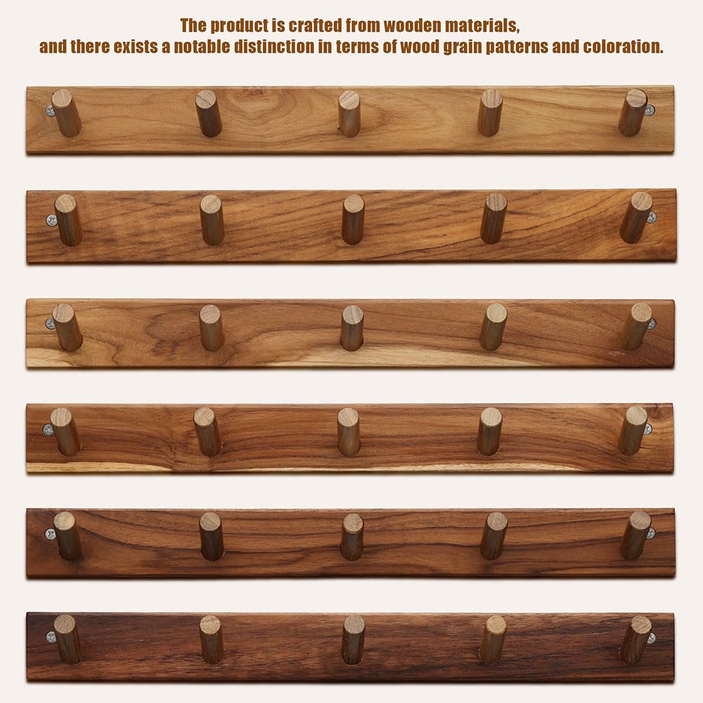 Chiumay teak wall hanger keeps coats neat by doorway