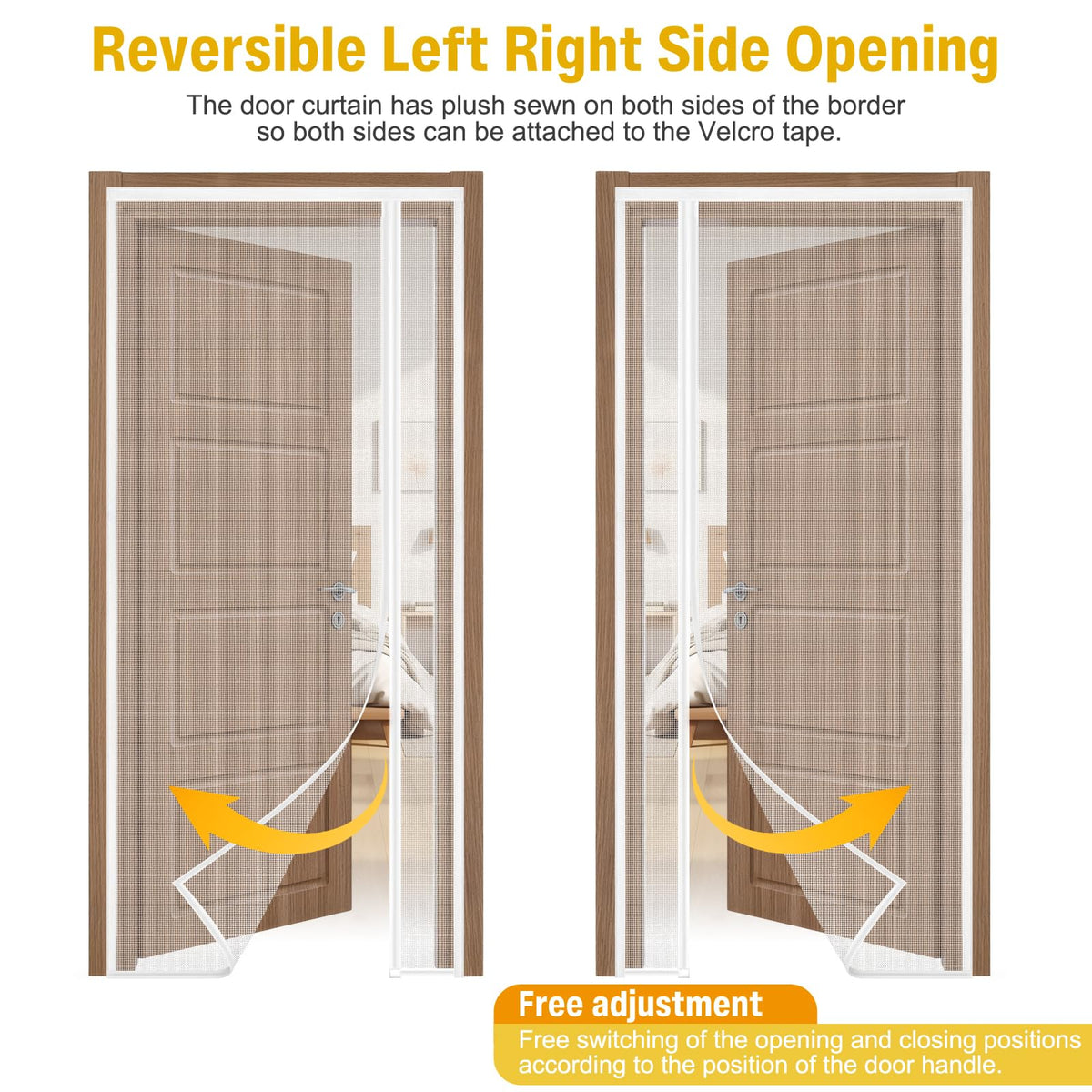 CHIYUNS velcro-tape installation details on door frame.