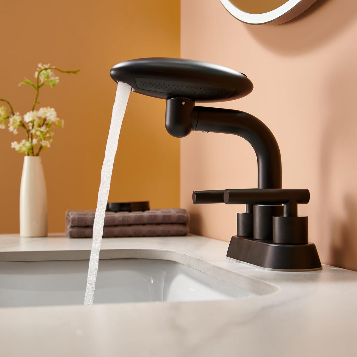 Chivina matte black faucet offering four modes for versatile daily tasks