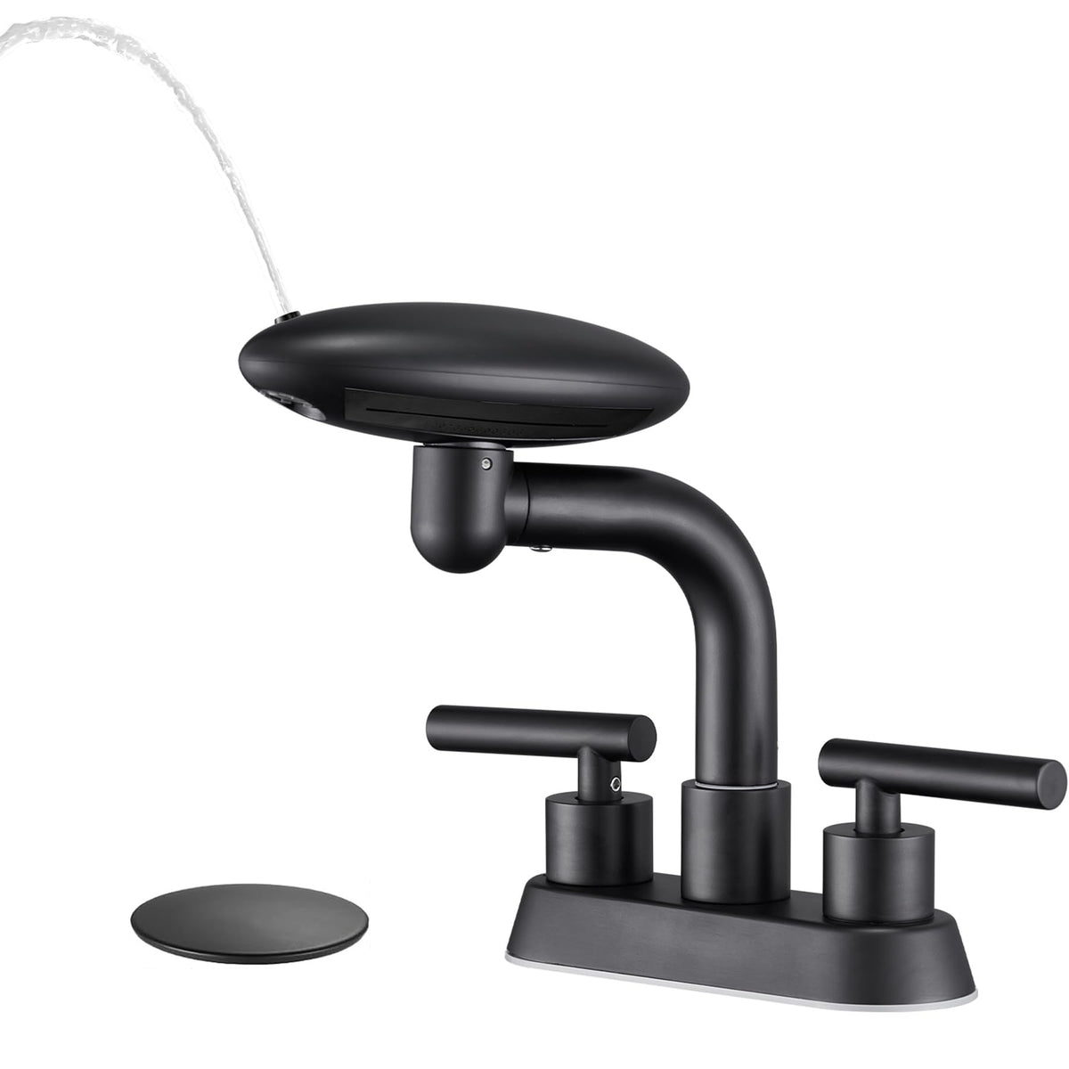 Chivina matte black faucet with 4 inch centerset for easy installation