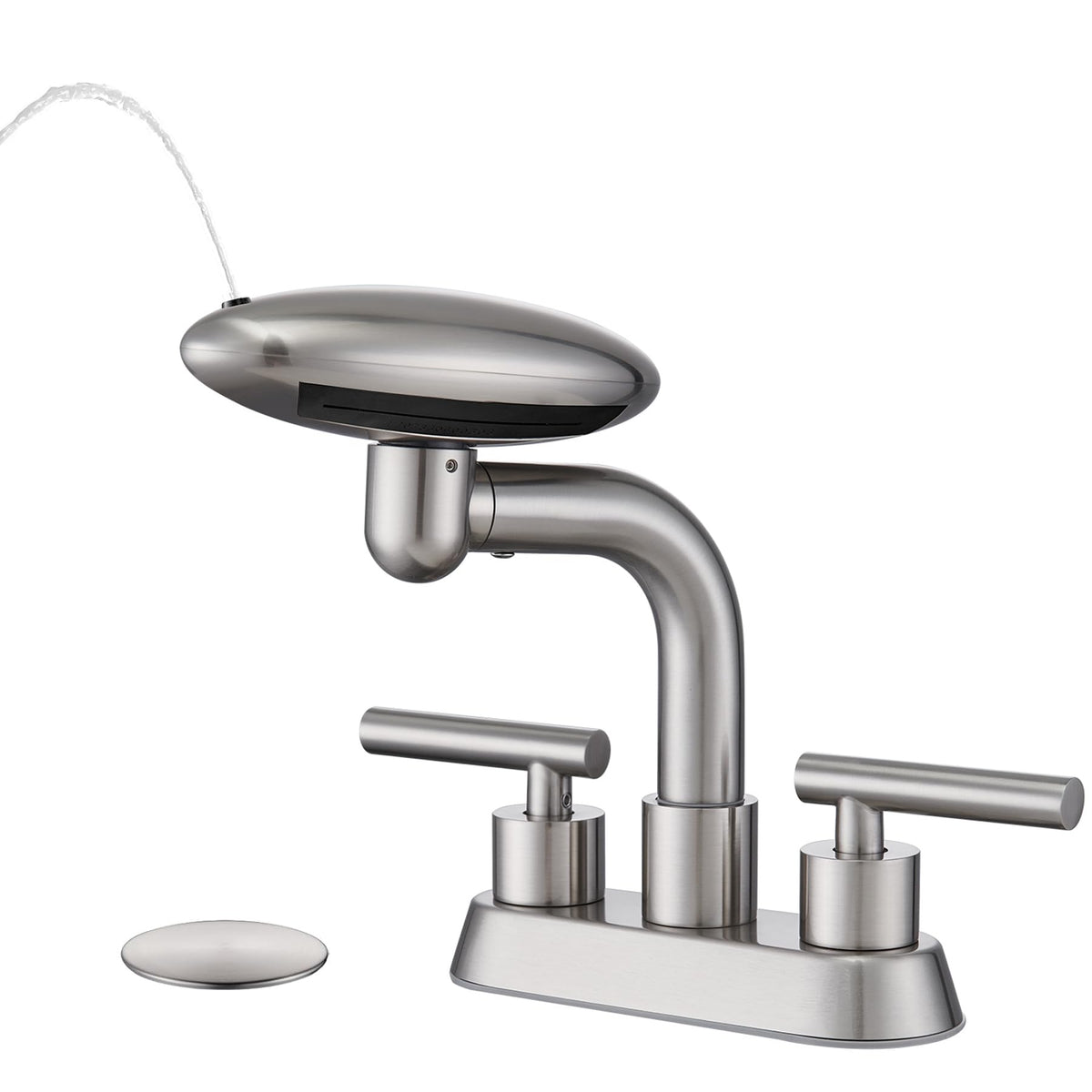 Chivina bathroom faucet with brushed nickel finish and 4-inch centerset for a modern, durable sink upgrade.