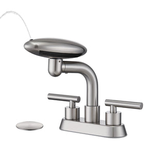 Chivina bathroom faucet with brushed nickel finish and 4-inch centerset for a modern, durable sink upgrade.