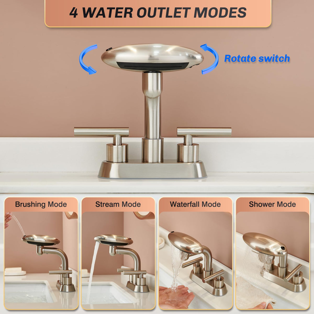 Chivina pop up drain stopper matches the faucet for a cohesive bath upgrade.