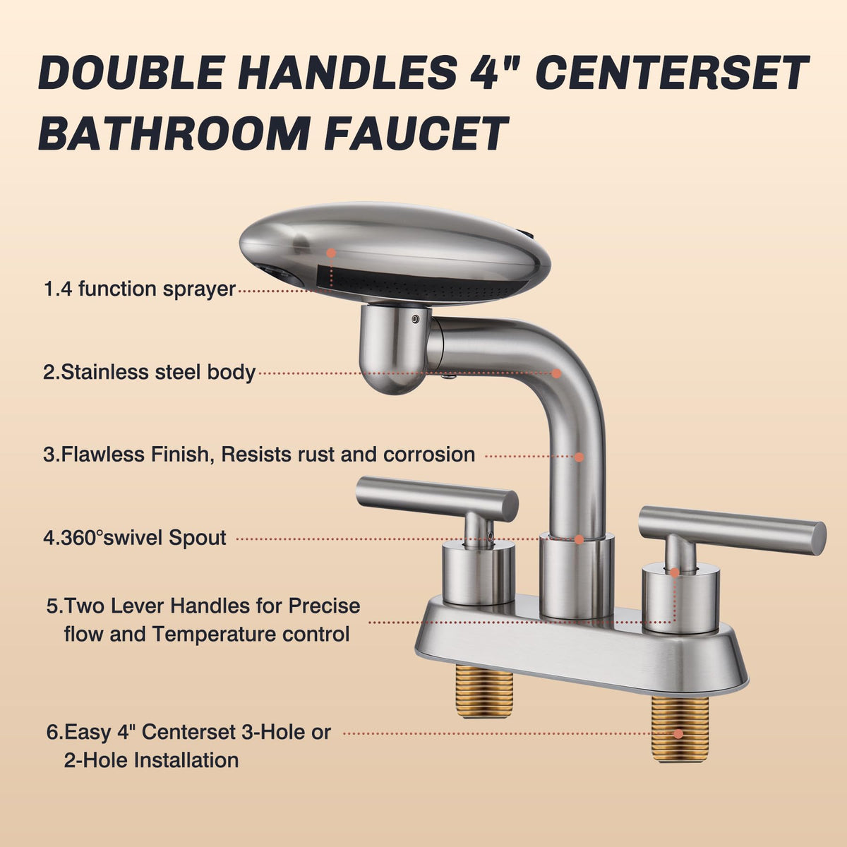 Chivina two-handle control delivers precise flow and temperature for comfort.