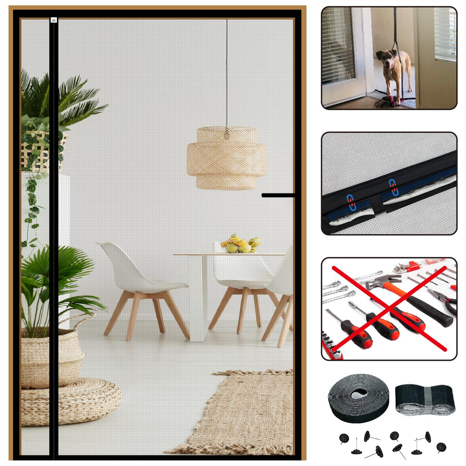 CHIYUNS reversible screen door showing left-right opening for flexible access