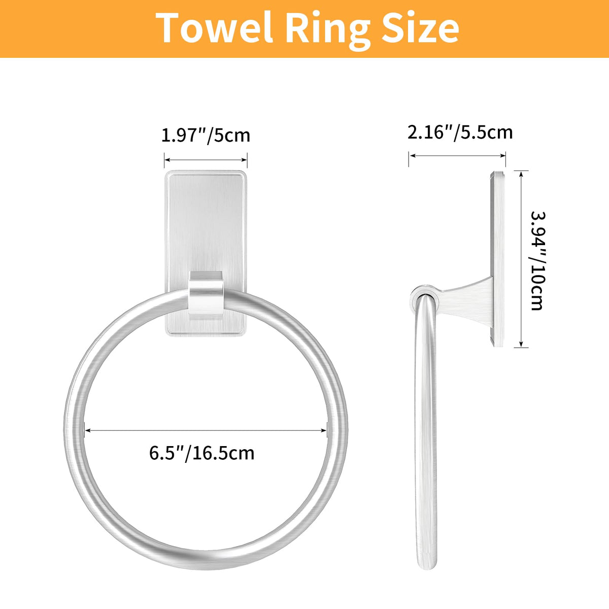 CHJgroup adhesive towel ring demonstrates 180-degree rotation for easy towel access.
