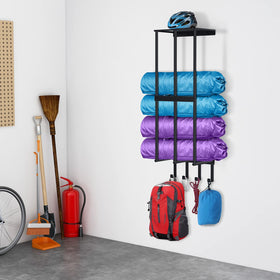 CHJgroup wall storage with four hooks offers versatile gear hanging options.