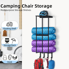 CHJgroup iron-frame chair organizer adds durable, wall-mounted storage for bulky items.