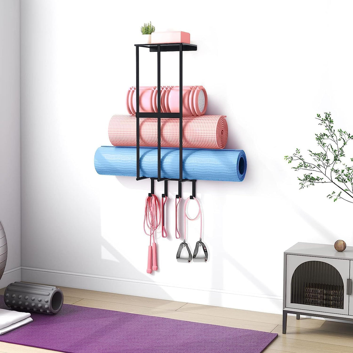 CHJgroup wall-mounted system simplifies garage organization with minimal wall damage.