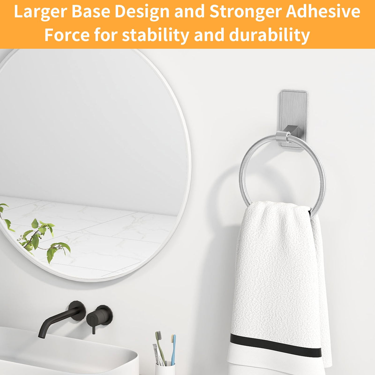 CHJgroup stick-on adhesive base close-up showing strong mounting for towels.