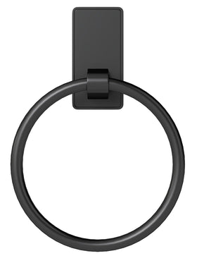 CHJgroup towel ring in matte black with adhesive installation for easy bathroom upgrade.