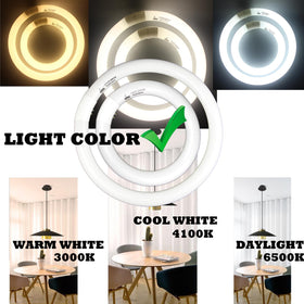 CHKADAWA 12-inch Circline bulb, 32W, ideal for bathrooms and kitchens.