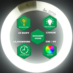 CHKADAWA 30W circular fluorescent bulb provides bright, energy-efficient illumination.
