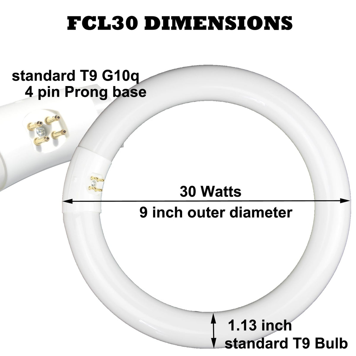 9 inch circline bulb provides consistent daylight for living spaces.