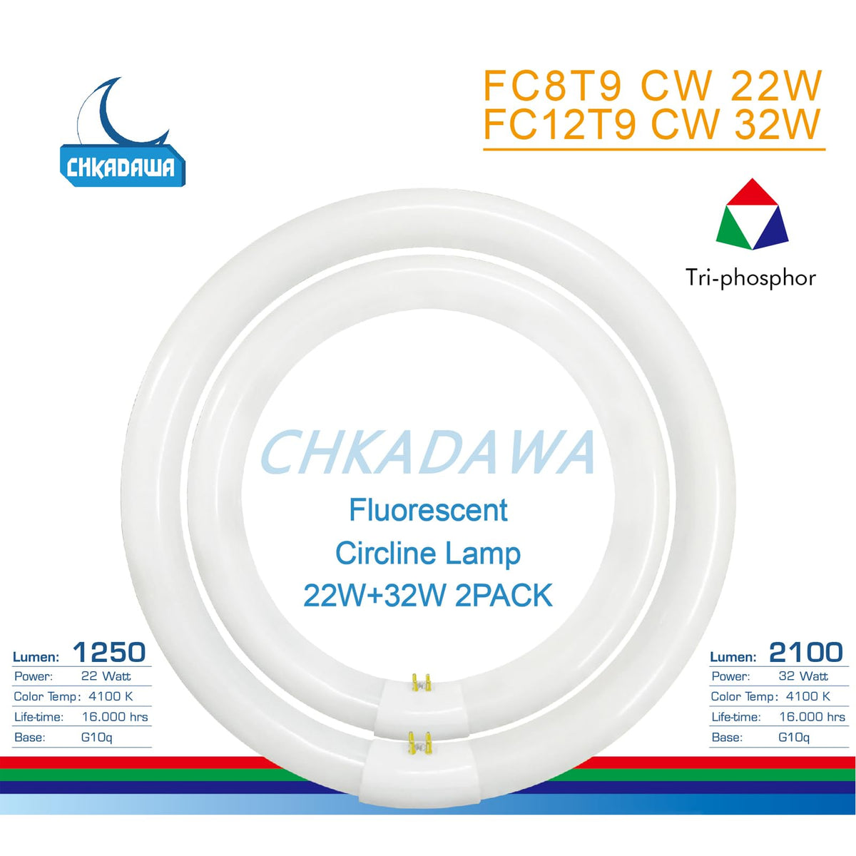 CHKADAWA CRI80 4100K light with G10q base for vivid color rendering.