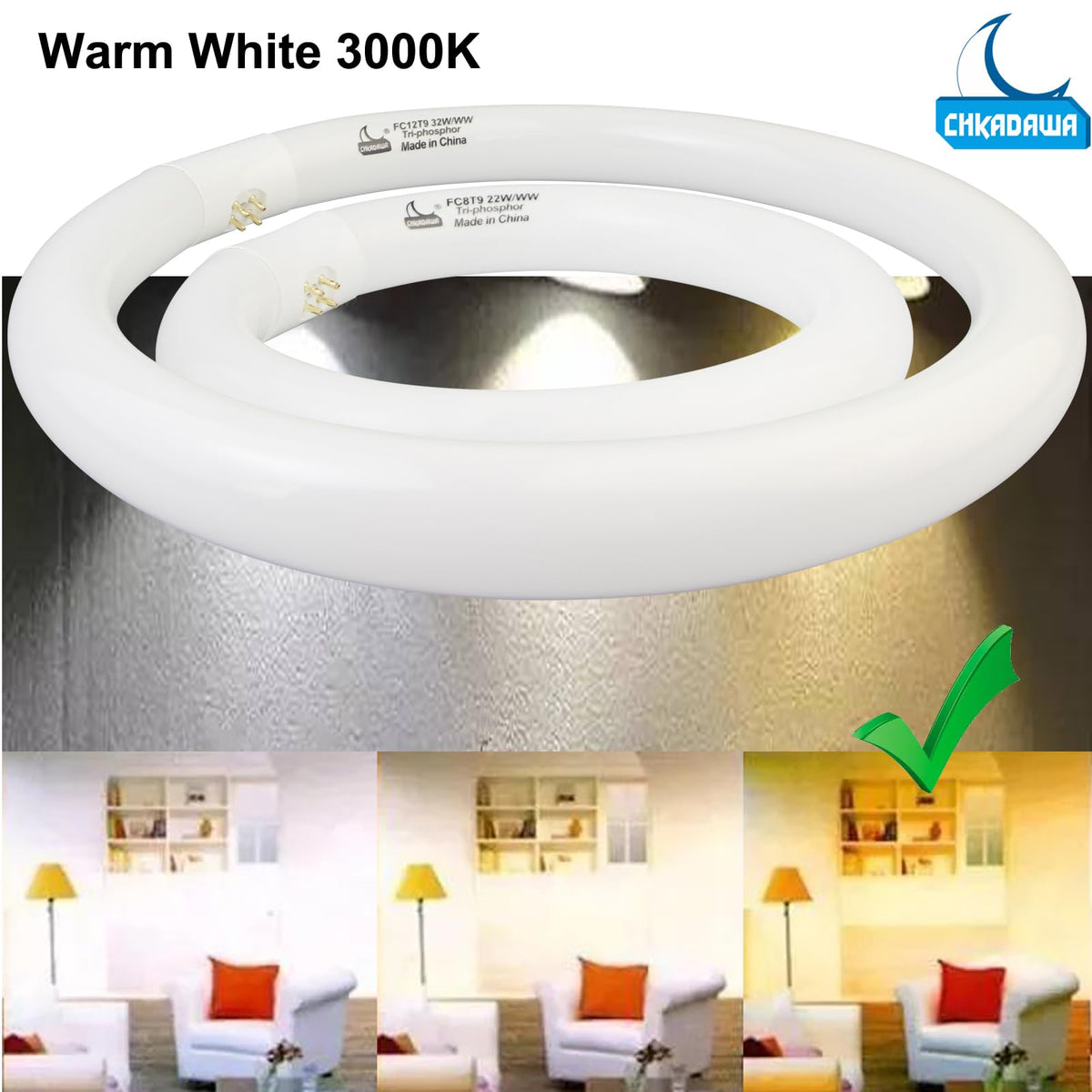 CHKADAWA 80 CRI warm light for accurate colors in living spaces