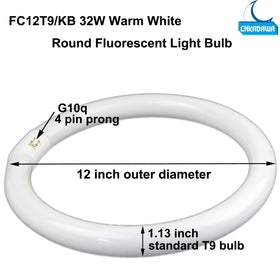 CHKADAWA FC12T9 12in bulb 32W ideal for kitchen ceiling fans